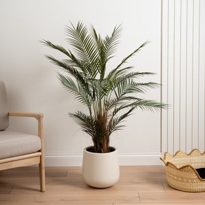 Artificial Palm In Cream Plant Pot