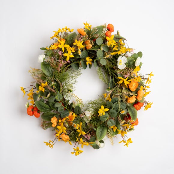 Click to view product details and reviews for Artificial Rustic Forsythia Poppy Wreath. Click to view product details and reviews for Artificial Rustic Forsythia Poppy Wreath.