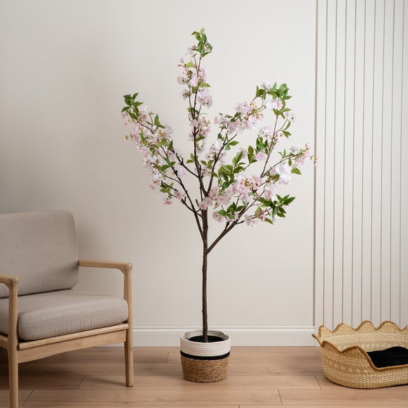 Click to view product details and reviews for Artificial Cherry Blossom Tree In Black Plant Pot.