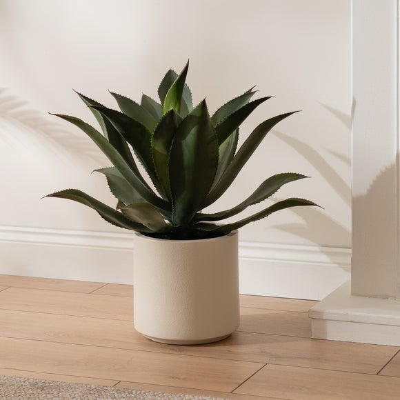 View Artificial Agave In Cream Plastic Pot View Artificial Agave In Cream Plastic Pot