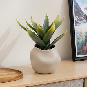 Artificial Aloe In Ceramic Pot