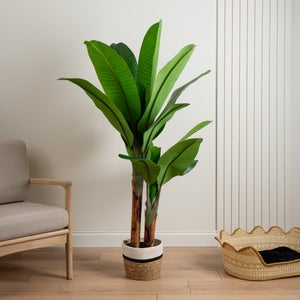 Artificial Banana Tree In Black Plant Pot
