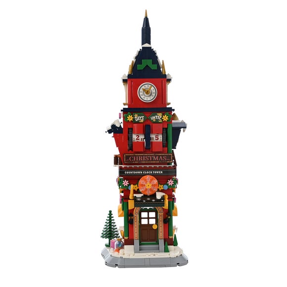 The Christmas Gift Co Christmas Clock Tower Brick Building Set
