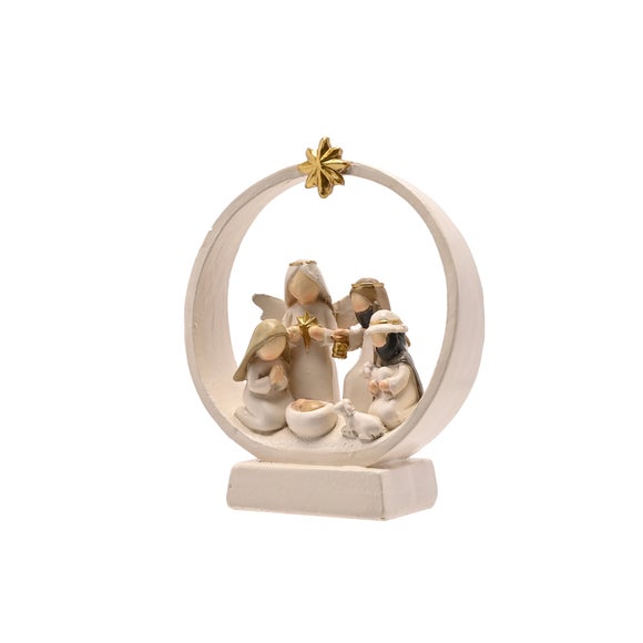 The Christmas Gift Co Nativity Scene Round Ornament