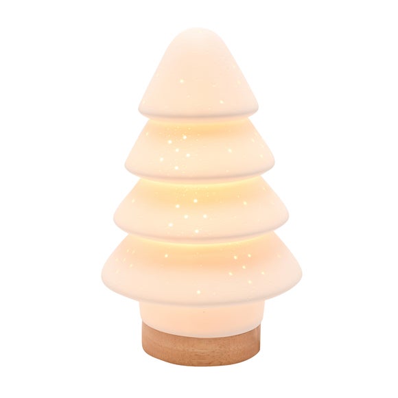 The Christmas Gift Co White Porcelain Christmas Tree Lamp