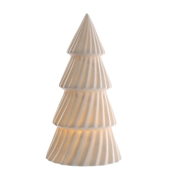 The Christmas Gift Co Ceramic 19cm LED Light Up Christmas Tree