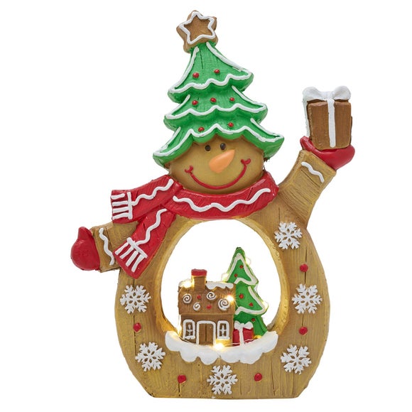 View The Christmas Gift Co Led Gingerbread Snowman Scene