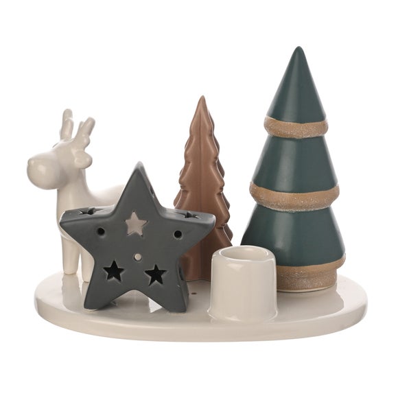 The Christmas Gift Co Woodland Candle Tray with Star