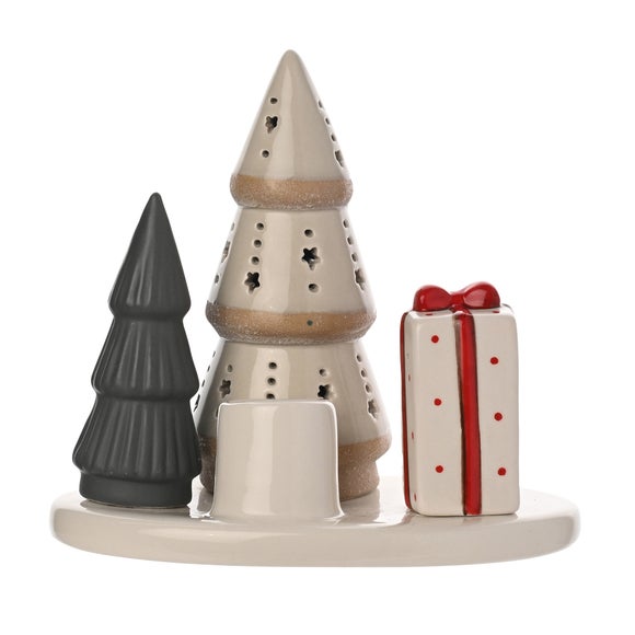 The Christmas Gift Co LED Star with Christmas Candle Tray