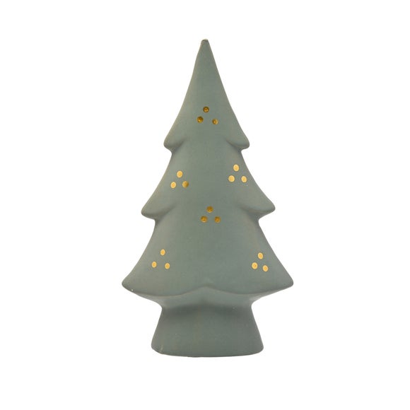 The Christmas Gift Co 21cm Green and Gold Christmas Tree Shaped Decoration