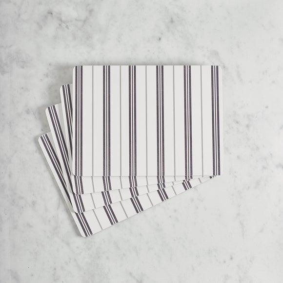 Set of 4 Mono Stripe Corkback Placemats