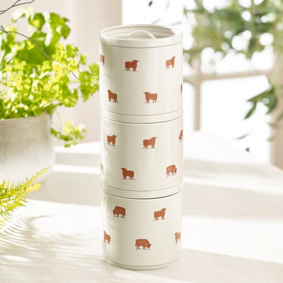 Highland Cow Stacking Canisters