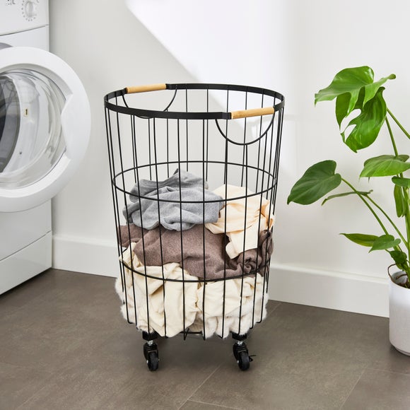View Metal Laundry Basket With Wheels View Metal Laundry Basket With Wheels