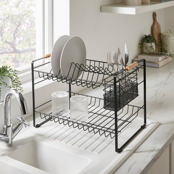 2 Tier Wooden Dish Drainer