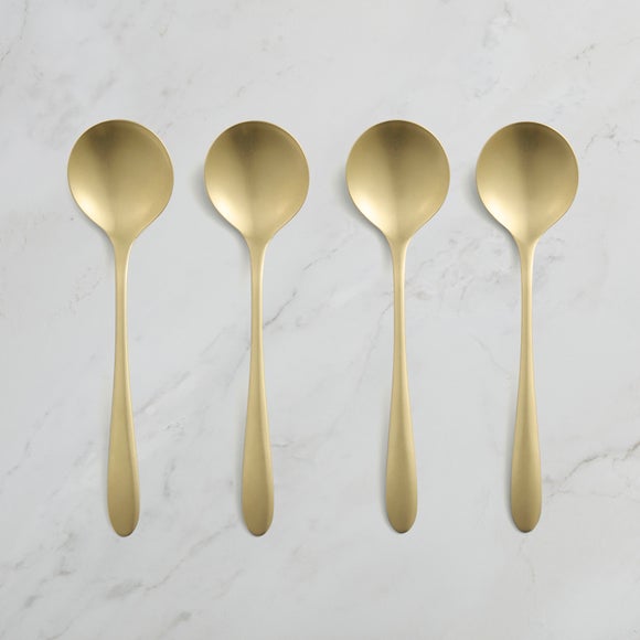 Set of 4 Churchgate Ashwell Gold Soup Spoons