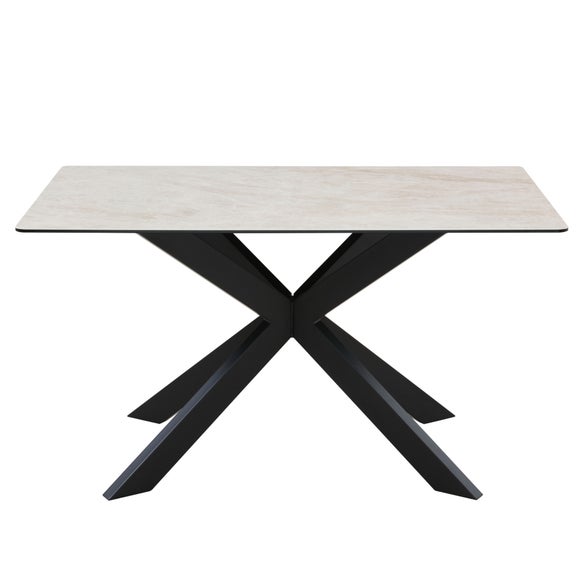 Indus Valley Athena Ceramic Dining Table With 6 Aura Chairs