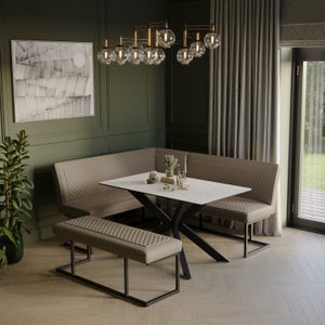 Indus Valley Athena Corner Dining Bench- Faux Leather