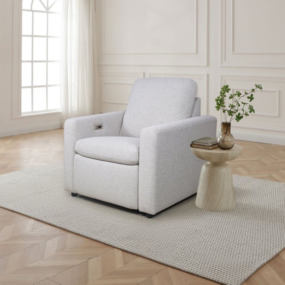 Click to view product details and reviews for Zaria Boxy Basketweave Power Recliner Armchair.