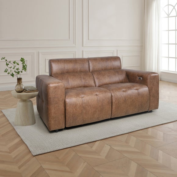 Click to view product details and reviews for Akari Quilted Faux Leather Power Recliner 3 Seater Sofa.