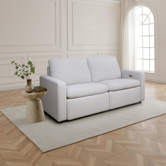 Zaria Boxy Basketweave Power Recliner 3 Seater Sofa