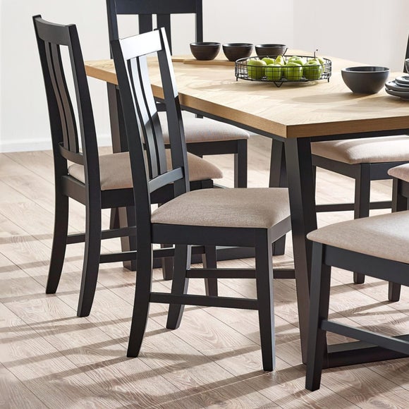 Return - Hilton Set Of 2 Dining Chairs, Black Rubberwood