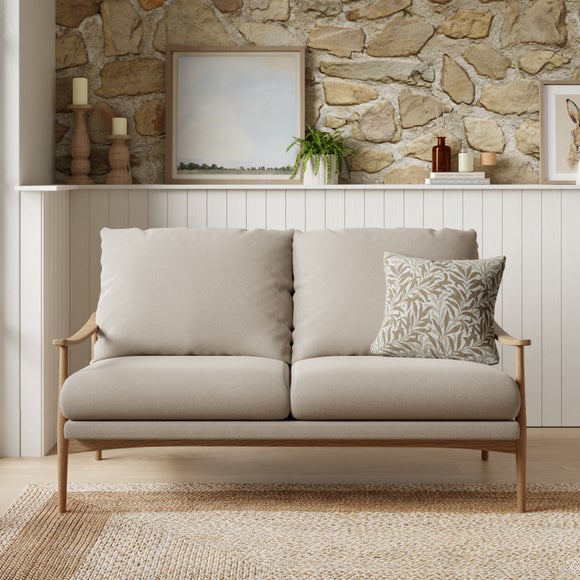 Return - Nelson Wooly Textured Weave Natural 2 Seater Sofa