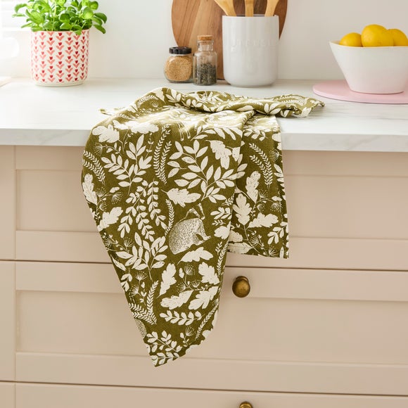 Woodland Leaves Cotton Tea Towel