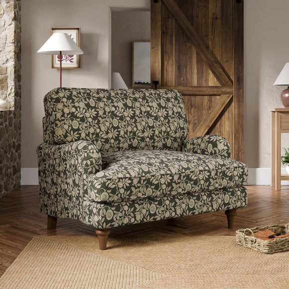 Beatrice II Vintage Pod Print Snuggle Chair