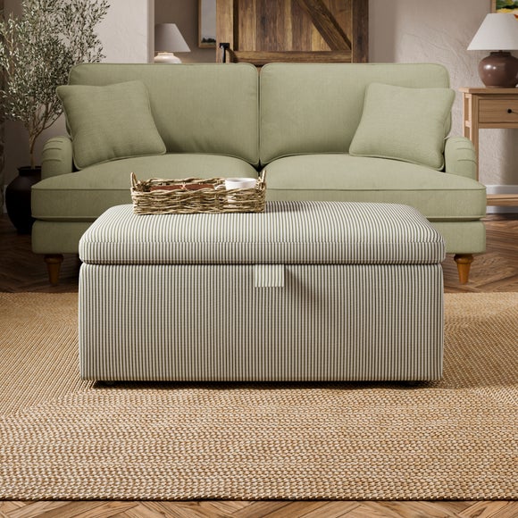 Box Chest Tiny Stripe Storage Footstool