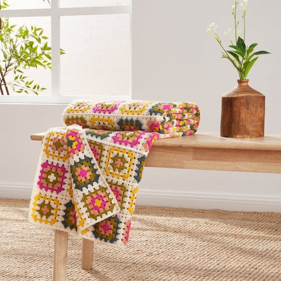 Vintage Emporium Crochet Throw 130cm x 180cm