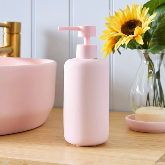 View Pink Stoneware Soap Dispenser View Pink Stoneware Soap Dispenser