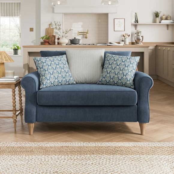 Millie Denim Chenille Combo Scatter Back Love Seat