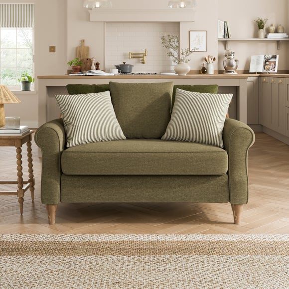 Millie Herb Green Chenille Combo Scatter Back Love Seat