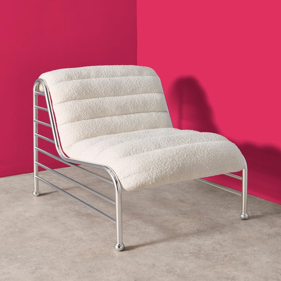 Yinka Ilori Sleeve Metal Ribbed Boucle Occasional Chair
