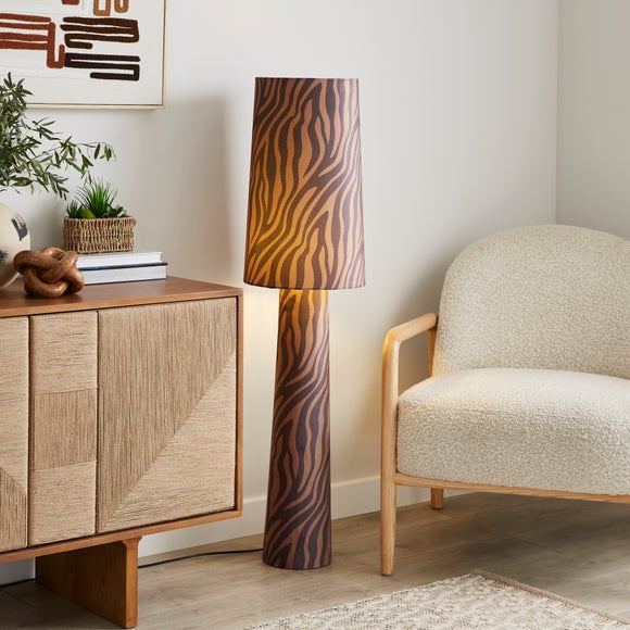 Zebra Tonal Fabric Floor Lamp