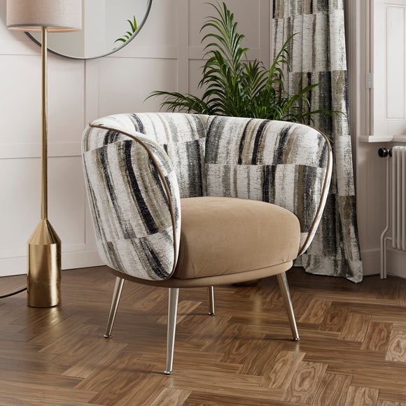 Bella Greyson Print Chenille Cocktail Chair