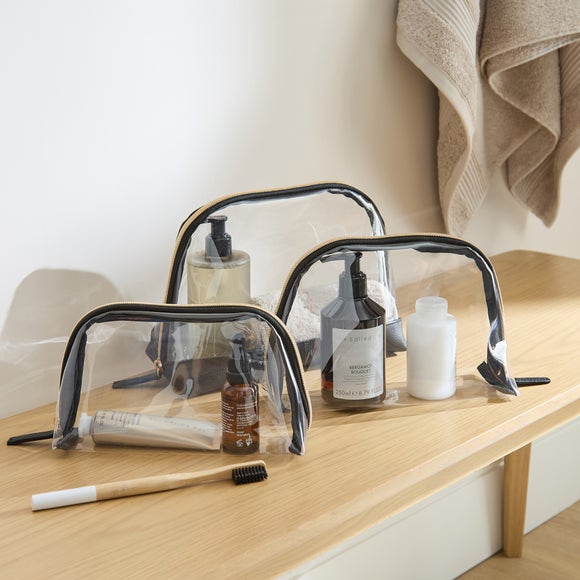 Set of 3 Clear Wash Bags