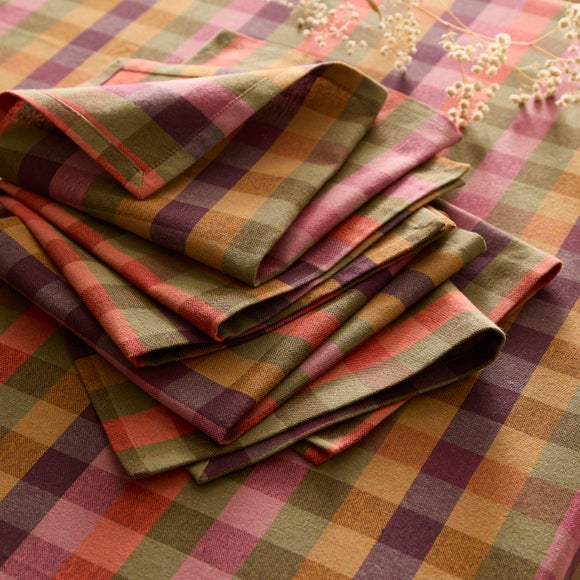Pack of 4 Multi Check Napkins
