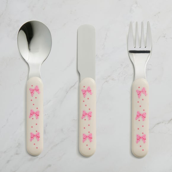 Kids' Bow Print Cutlery Set