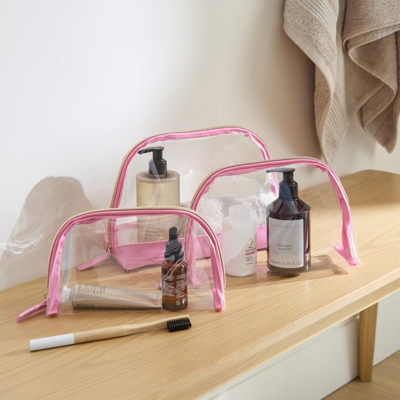 Set of 3 Clear Wash Bags
