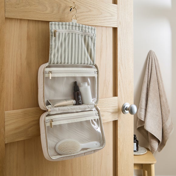 Striped Hanging Wash Bag