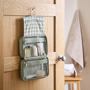 Gingham Hanging Wash Bag