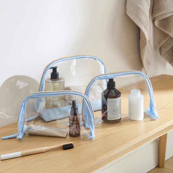 Set of 3 Clear Wash Bags
