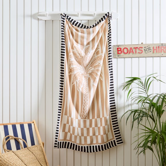 Palm Frame 100% Cotton XL Beach Towel