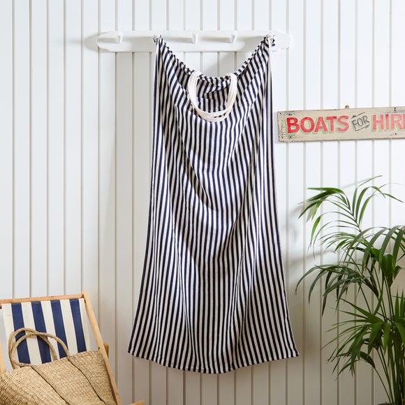 2 in 1 Striped XL Beach Towel Bag