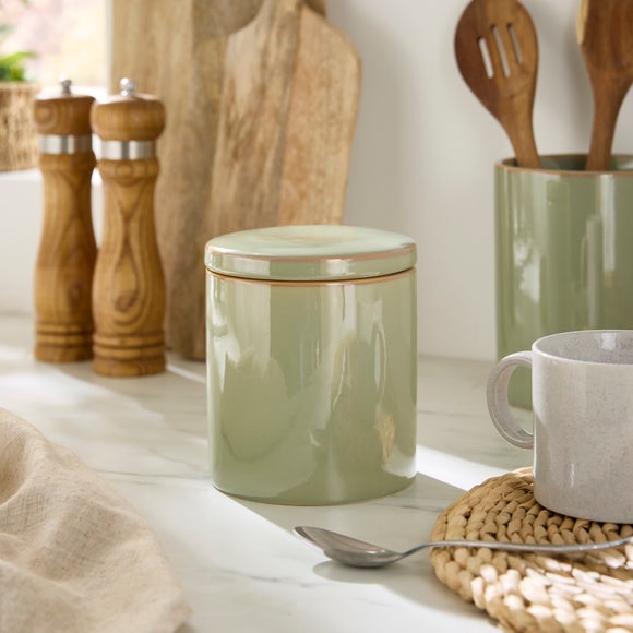 Reactive Glaze Stoneware Kitchen Canister