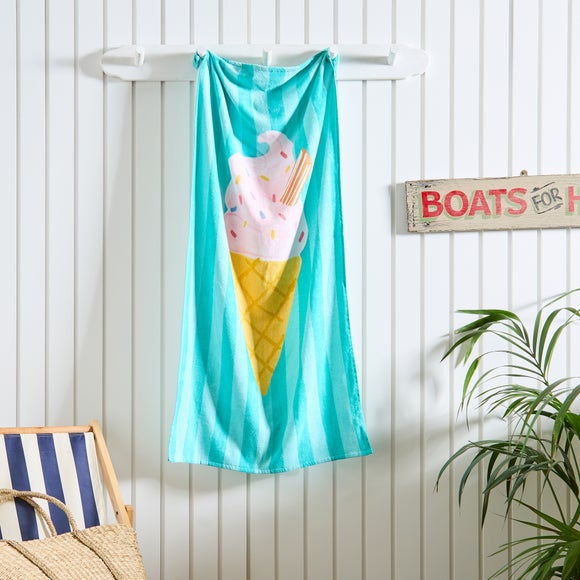 Ice Cream 100% Cotton Beach Towel