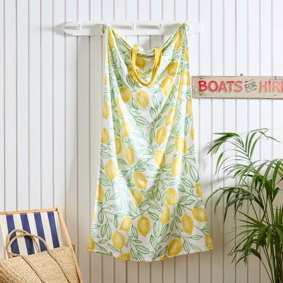 2 in 1 Lemons XL Beach Towel Bag
