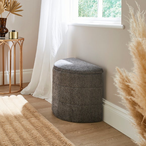 Chenille Half Moon Ottoman