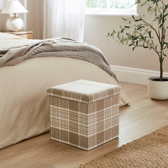 Charnwood Checked Cube Ottoman